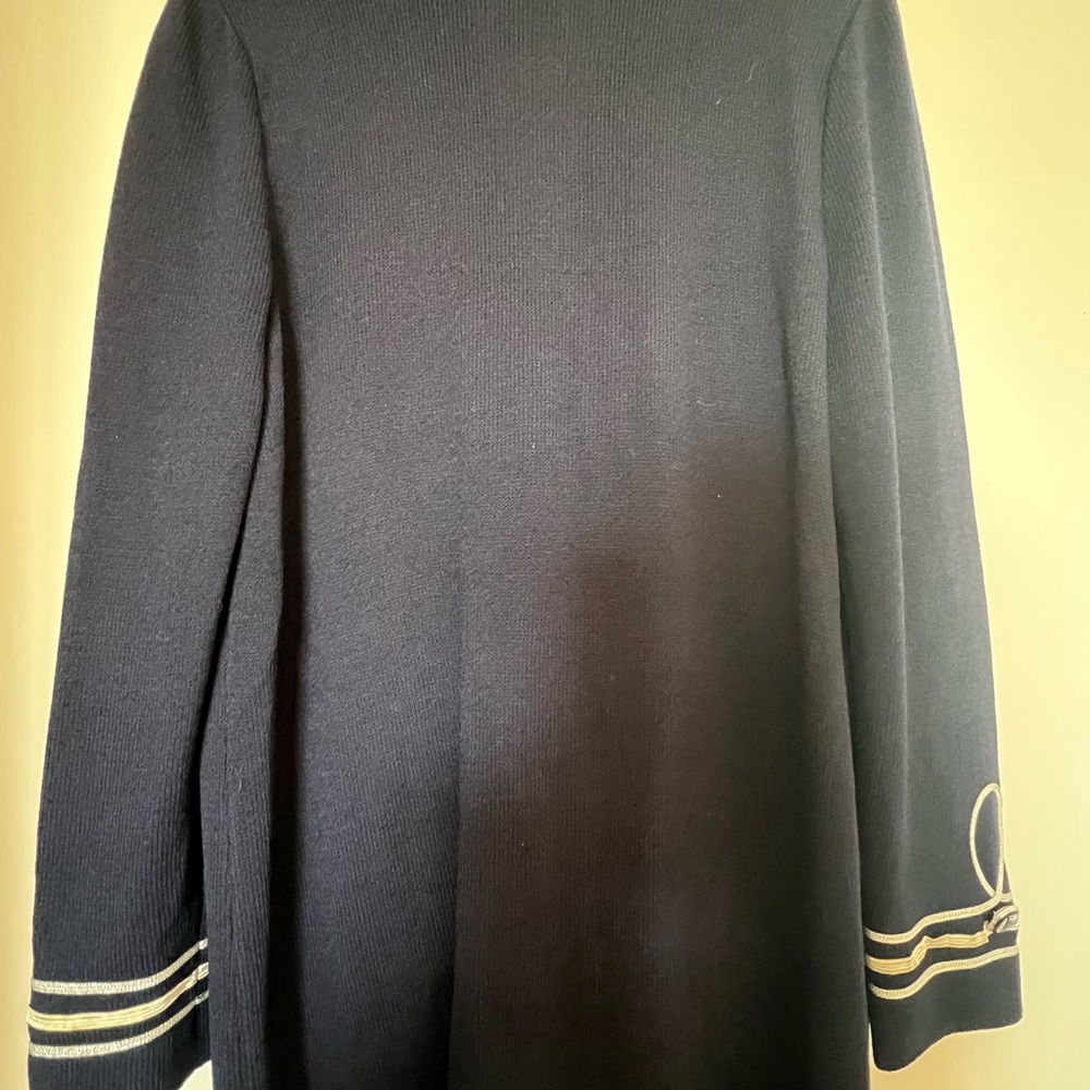 St. John Navy Cream-silver Buttoned Blazer - Picture 5 of 5